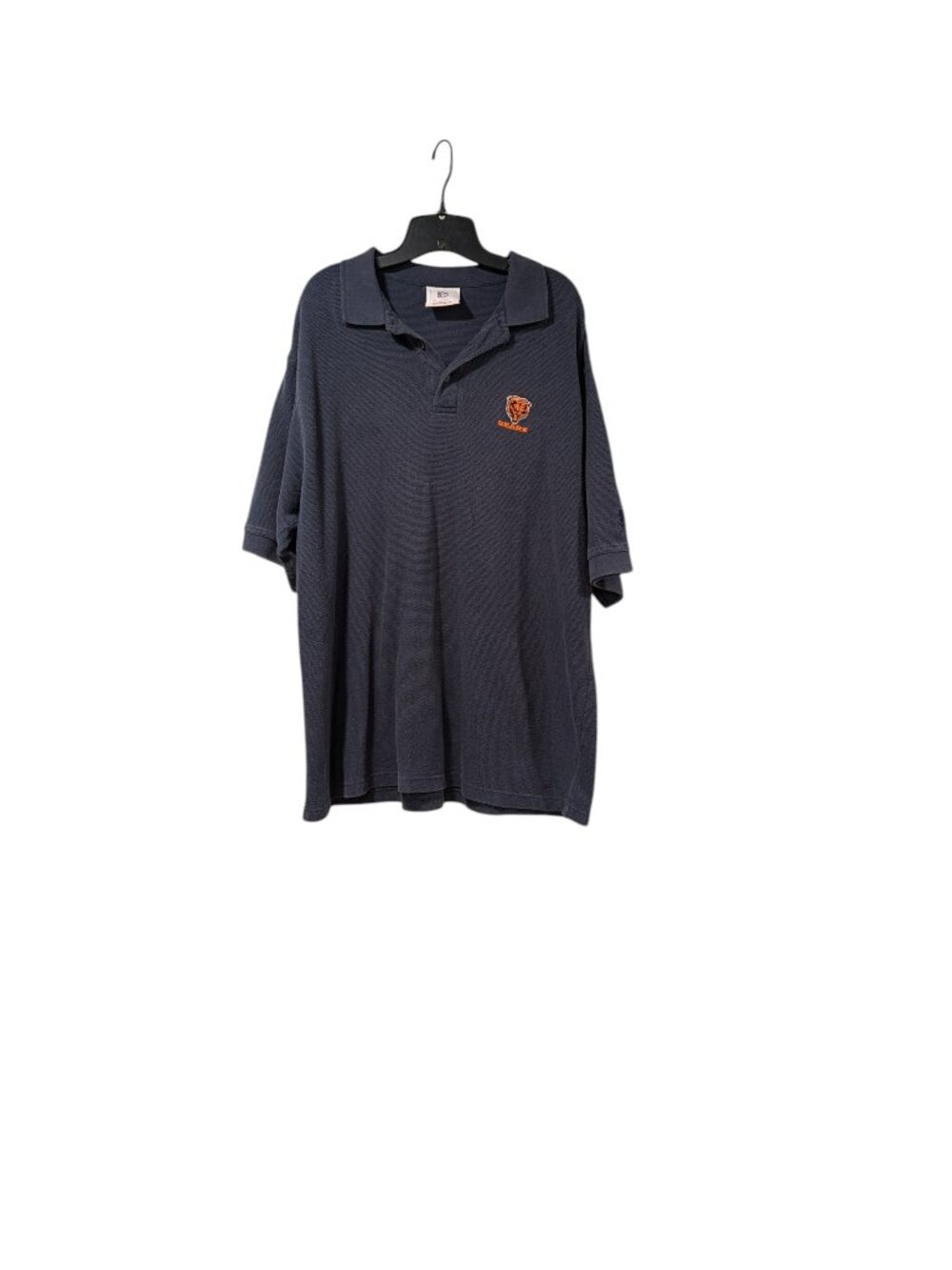 NFL Chicago Bears Vintage Navy Blue Logo Short Sleeve Polo Shirt Football Sz XL
